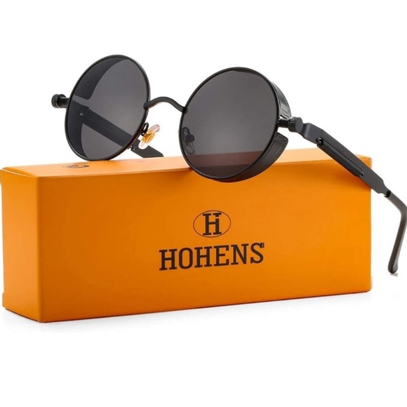 Vintage retro Round Steampunk Sunglasses Women Men - Picture 1 of 8